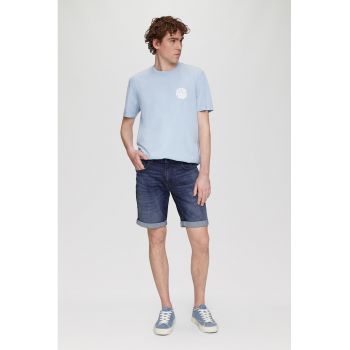 Bermude regular fit din denim cu aspect decolorat la reducere