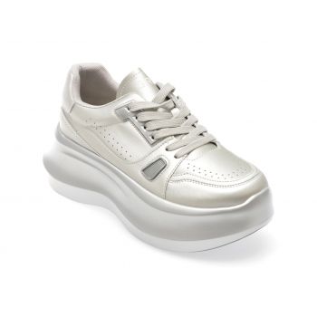 Pantofi casual GRYXX argintii, A259, din piele ecologica