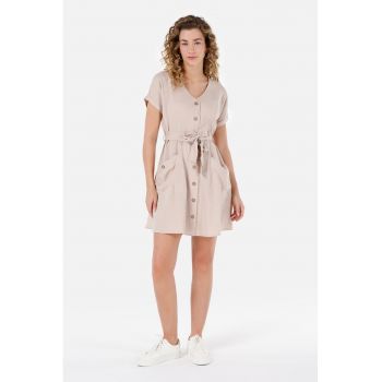 Rochie mini din amestec de in