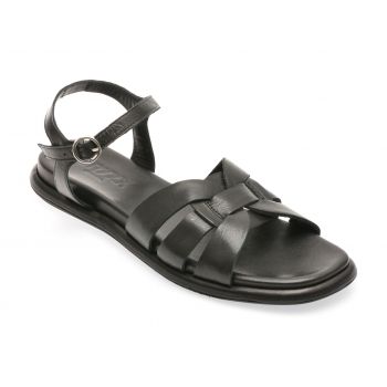 Sandale casual GRYXX negre, 4153, din piele naturala