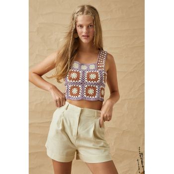 Top crop din tricot