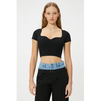 Tricou crop striat