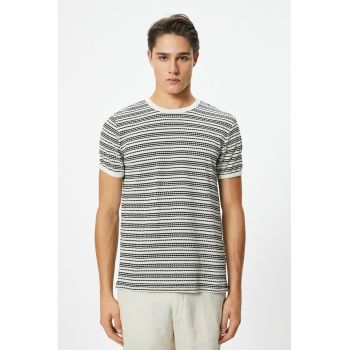 Tricou din amestec de modal cu dungi