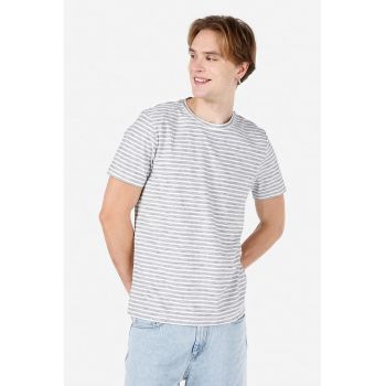 Tricou din bumbac cu model in dungi