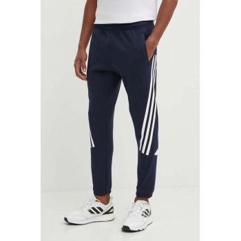 adidas pantaloni de trening Future Icons culoarea albastru marin, cu imprimeu, IW8575