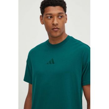 adidas tricou din bumbac All SZN barbati, culoarea verde, neted, IY4143 de firma original