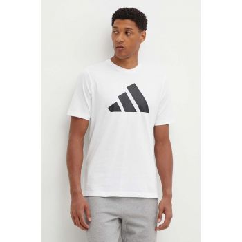 adidas tricou din bumbac barbati, culoarea alb, cu imprimeu, IY8582