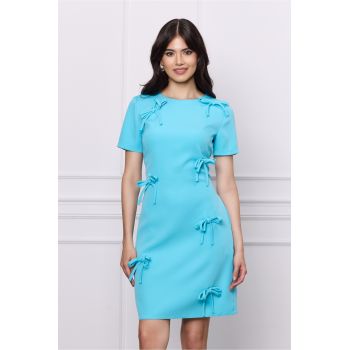 Rochie bleu cu fundite