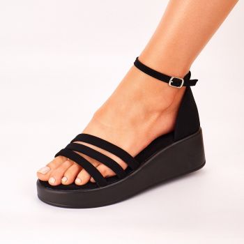 Sandale Dama Cu Platforma Negre Keita de firma originala