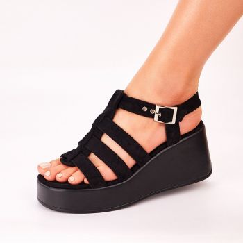 Sandale Dama Cu Platforma Negre Nid de firma originala