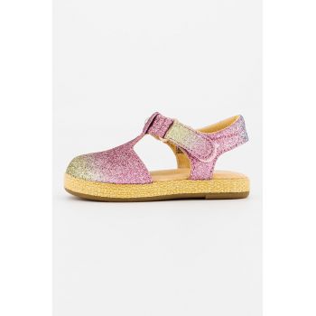 Sandale tip espadrile cu aspect stralucitor