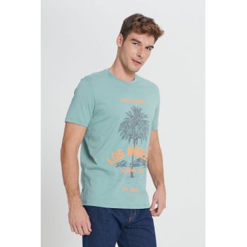 Tricou din bumbac cu imprimeu tropical