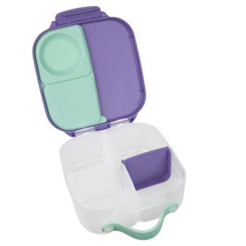 Caserola compartimentata Mini Lunchbox B.Box lila cu vernil