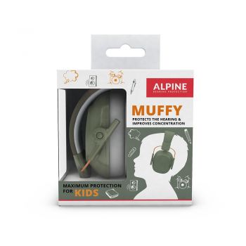 Casti antifonice pliabile Alpine Muffy Kids 5-16 ani Green ALP26511