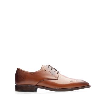 Pantofi eleganţi bărbaţi din piele naturală, Leofex - 662 Cognac Box ieftini