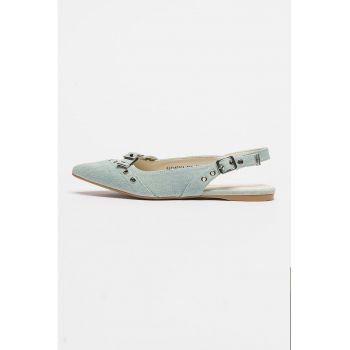 Pantofi slingback din denim