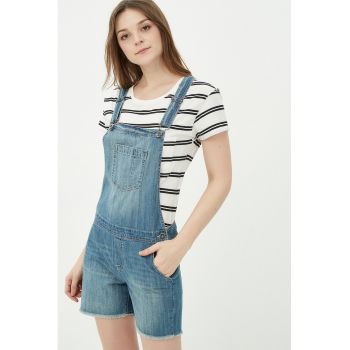 Salopeta scurta de denim