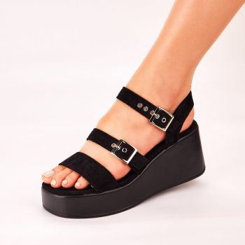Sandale Dama Cu Platforma Negre Erea