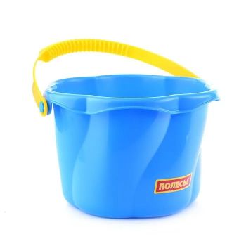 Set jucarii de nisip cu 5 piese Curly medium bucket Blue Color de firma originala