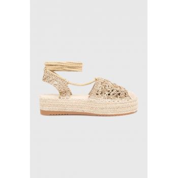 Answear Lab espadrile femei, culoarea auriu, cu platforma