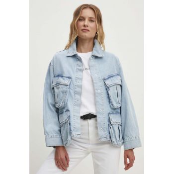 Answear Lab geaca jeans femei, de tranzitie, oversize