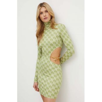 Elisabetta Franchi rochie culoarea verde, mini, mulata, AB56041E2 NORBLIN