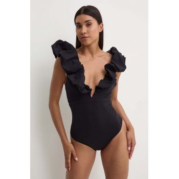 MAIO Paris costum de baie dintr-o bucată culoarea negru, cupa moale, Palazzo