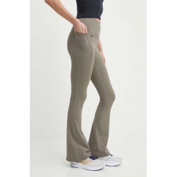 Under Armour leggins de antrenament Motion Flare culoarea maro, neted, 1379176