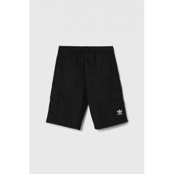 adidas Originals pantaloni scurti copii CARGO SHORTS culoarea negru, neted, talie reglabila, IW3501