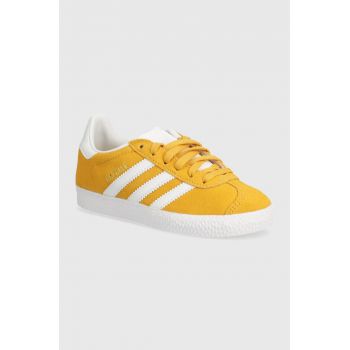 adidas Originals sneakers de piele întoarsă pentru copii GAZELLE C culoarea galben, IF9808