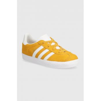 adidas Originals sneakers de piele întoarsă pentru copii GAZELLE CF EL culoarea galben, IH0361