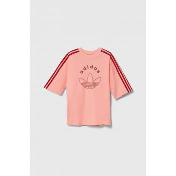 adidas Originals tricou de bumbac pentru copii TEE culoarea roz, IY9544