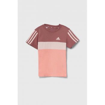 adidas tricou de bumbac pentru copii LK 3S TIB T culoarea roz, IW3480
