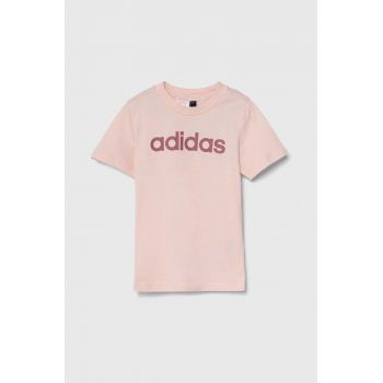 adidas tricou de bumbac pentru copii LK LIN CO TEE culoarea roz, IW0874