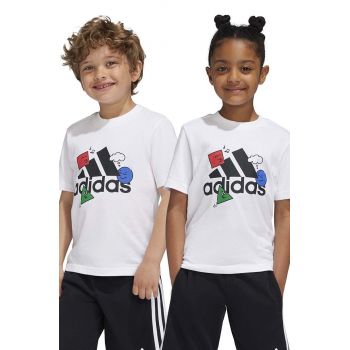 adidas tricou de bumbac pentru copii POS TABLE LK culoarea alb, cu imprimeu, IW2479