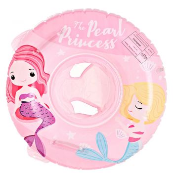 Colac gonflabil copii The pearl Princess, 2-5 ani, Chilotel si Manere, interior 22 cm, roz