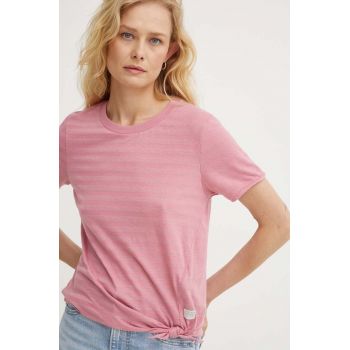 G-Star Raw tricou femei, culoarea roz, D24661-D602
