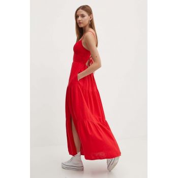 Hollister Co. rochie din in culoarea rosu, maxi, evazati