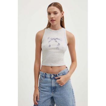 Hollister Co. top femei, culoarea gri