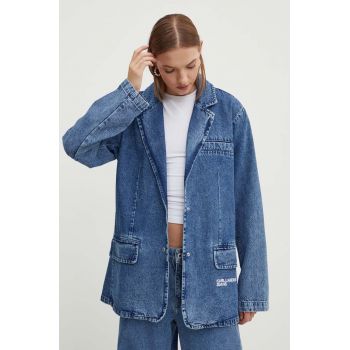 Karl Lagerfeld Jeans jacheta denim un singur rand de nasturi, neted, 245J1401