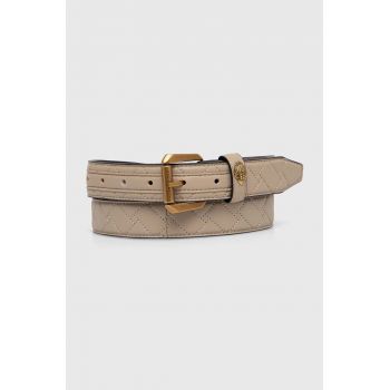 Kurt Geiger London curea de piele KENSINGTON 30 BELT femei, culoarea bej, 760240109