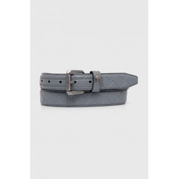 Kurt Geiger London curea de piele KENSINGTON 30 BELT femei, culoarea gri, 760221109