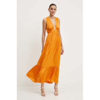 Morgan rochie RISIS culoarea portocaliu, maxi, evazati, RISIS