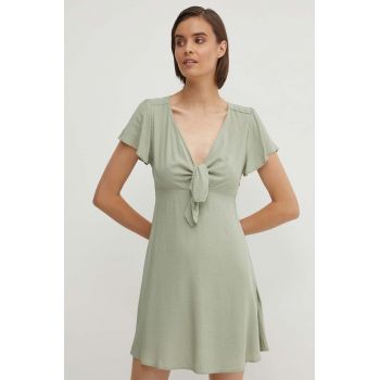 Pepe Jeans rochie NANI culoarea verde, mini, evazati, PL953568