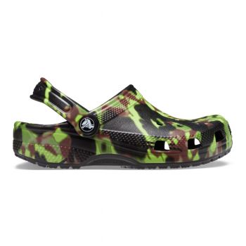 Saboti Crocs Classic Spray Camo Clog Kids Negru - Black