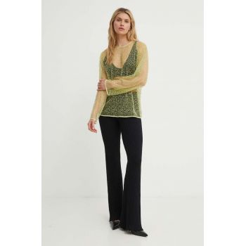 Samsoe Samsoe bluza SAMALLY femei, culoarea verde, cu imprimeu, F24200140