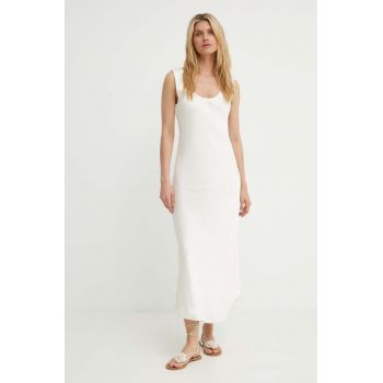 Samsoe Samsoe rochie SASUMMA culoarea bej, maxi, evazati, F24200088