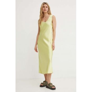 Samsoe Samsoe rochie SASUMMA culoarea verde, maxi, evazati, F24200088