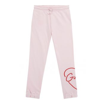 GUESS - Pantaloni de trening din bumbac cu snur in talie