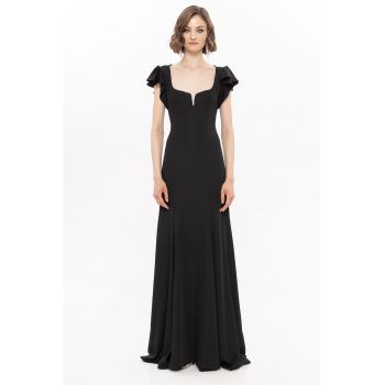 Rochie maxi cu maneci scurte